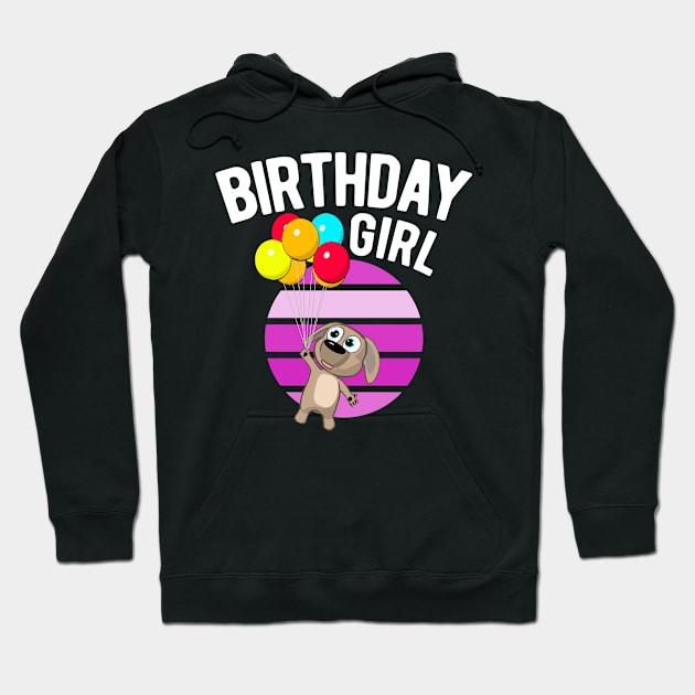 Birthday Girl - Cute Puppy with Balloon Hoodie by HappyGiftArt